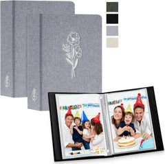 Fotoalbum 9x13 Leinen Einsteckalbum 50 Taschen Grau 2 ST