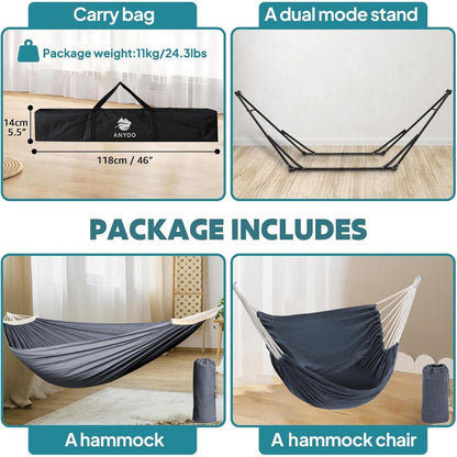 Anyoo Hängematte und Hängesessel Set Outdoor/Indoor