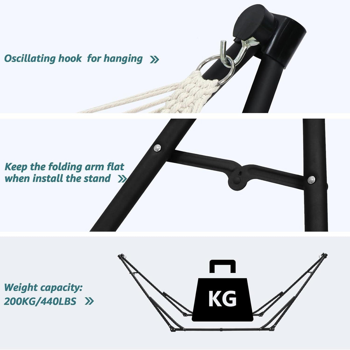 Anyoo Hängematte und Hängesessel Set für Outdoor/Indoor Nutzung