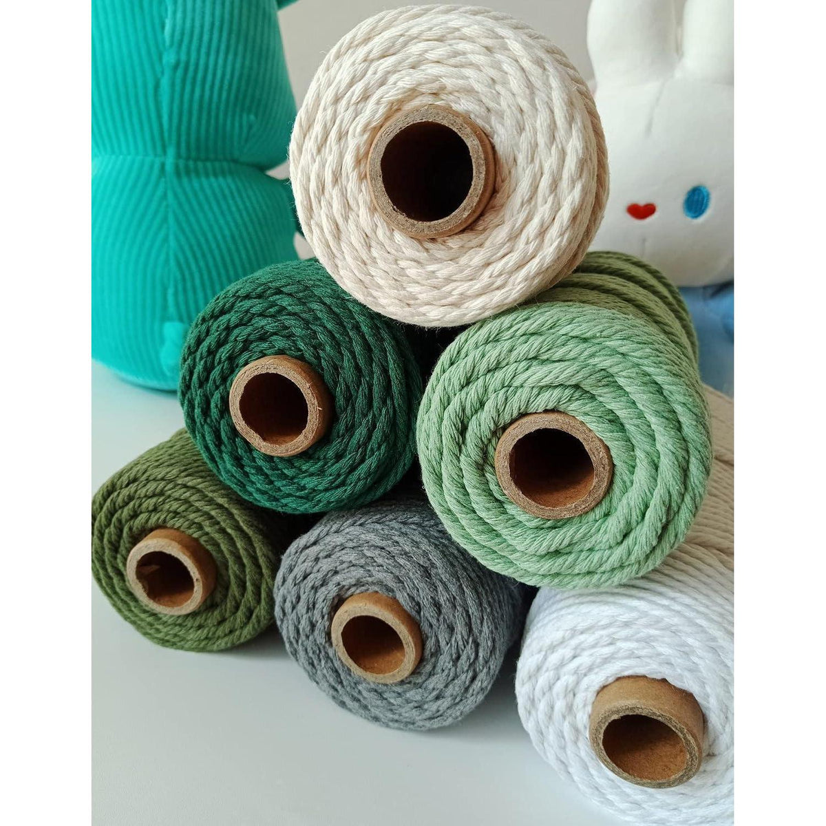 Makramee Set 3mm x 60m mit Zubehör – DIY Bastelset für Wandbehang