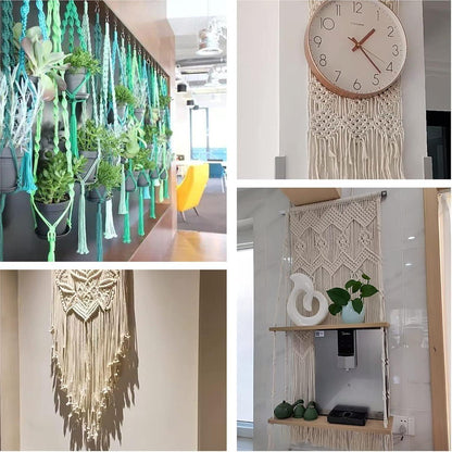 Makramee Set 3mm x 60m mit Zubehör – DIY Bastelset für Wandbehang