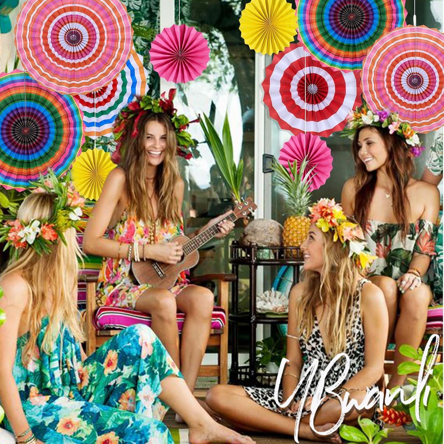 24 Stück Partydekoration Girlande Pompons Sommerparty Mädchen