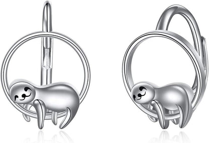 925 Sterling Silber Sloth Faultier Ohrringe Damen Mädchen Geschenke