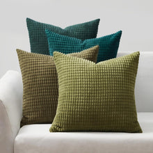 Kissenbezug 45x45 Grün 4er Set Cord Körnig Farbverlauf Deko Sofa