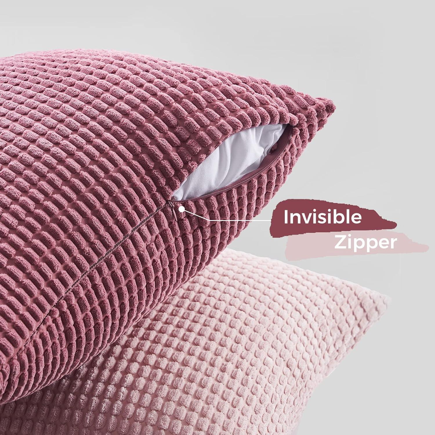 Kissenbezug 40x40 Rosa 4er Set Cord Farbverlauf Kissenhülle Sofa