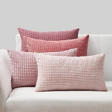 Kissenbezug 4er Set Rosa Cord Körnig 30x50 cm Farbverlauf
