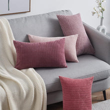 Kissenbezug 30x50 cm Rosa 4er Set Cord körnig Farbverlauf