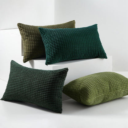 Topfinel Kissenbezug 30x50cm Grün Cord 4er Set Deko Sofakissen