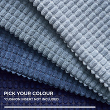 Kissenbezug 30x50 cm blau 4er Set Cord Kordsamt Farbverlauf
