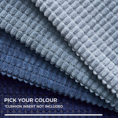 Kissenbezug 30x50 cm blau 4er Set Cord Kordsamt Farbverlauf