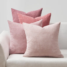 Kissenbezug 45x45 Set 4er Rosa Cord Farbverlauf Dekokissen Sofa
