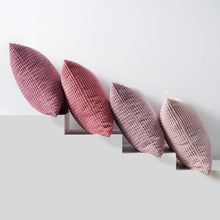 Kissenbezug 45x45 Rosa 4er Set Cord Kordsamt Farbverlauf