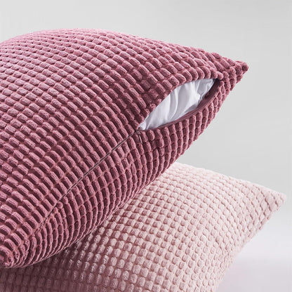 Topfinel Kissenbezug 45x45 Rosa 4er Set Kordsamt Farbverlauf Sofa