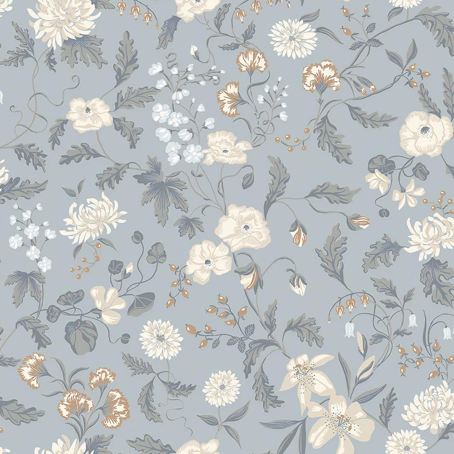 Selbstklebende Blumentapete Grün Vintage Möbelfolie 39CM×10M