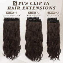 Clip in Haarverlängerung 5 PCS Wellig Synthetik 45 cm