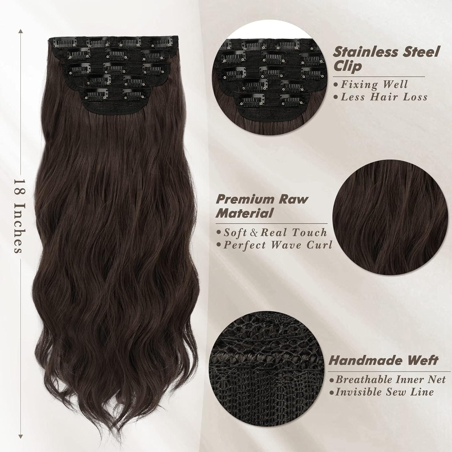 Clip in Haarverlängerungen Wellig Soft Synthetisch 5er Set