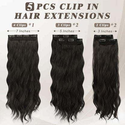 Clip in Haarverlängerungen, Lange Wellige Extensions