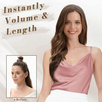 Clip in Extensions Haarverlängerungen 5 PCS - 50 cm Goldenes Kastanienbraun
