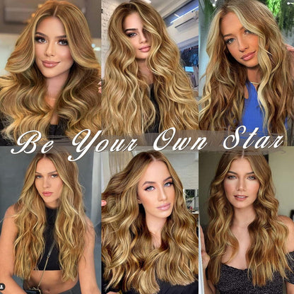 Clip in Haarverlängerungen 5-teilig 50 cm Toffee Brown mit goldblonden