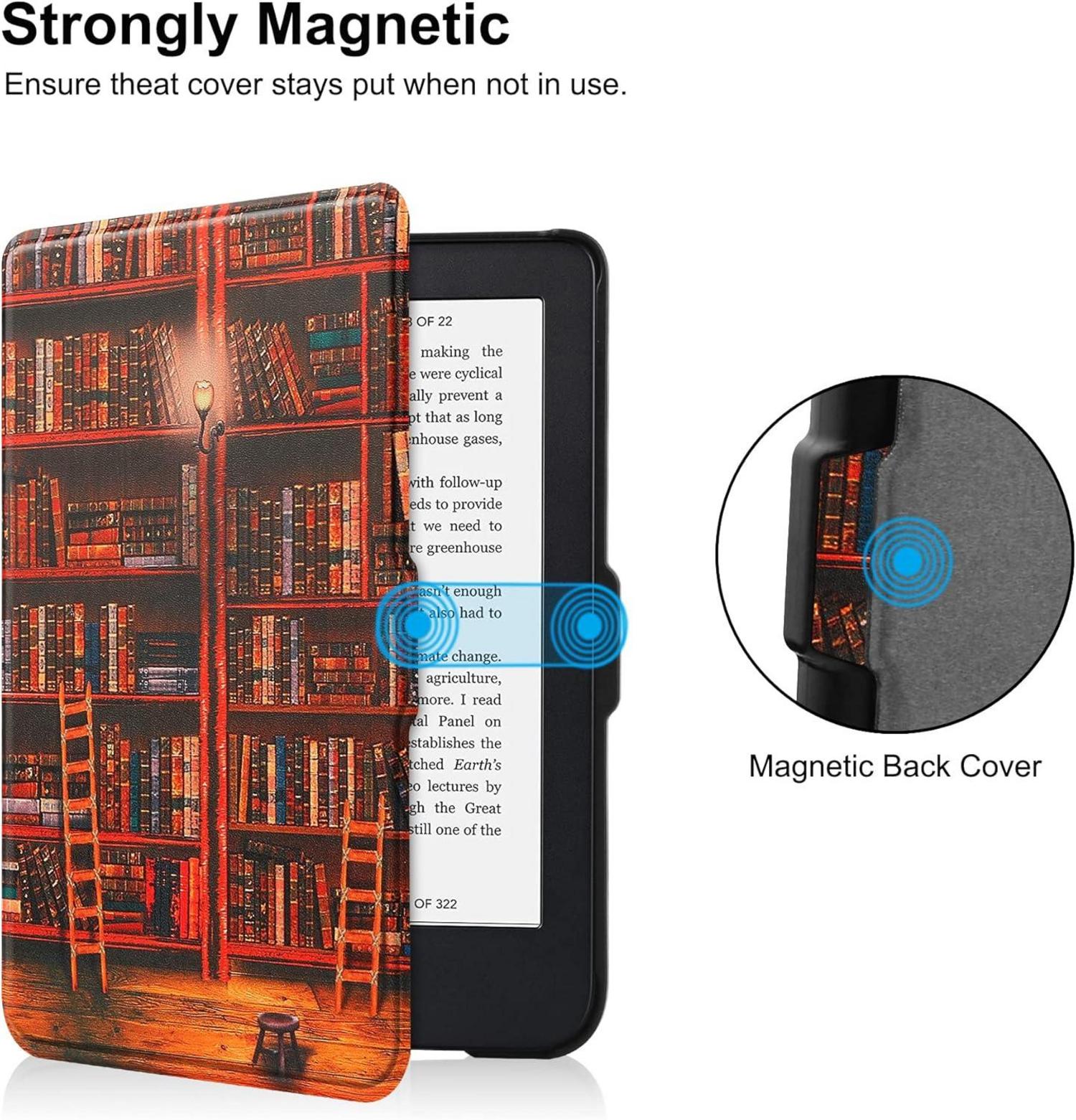 Slim Shell Hülle für 6 Zoll eReaders Tolino Shine 5/ Shine 4 & Kobo Clara, Premium Cover Auto Sleep/Wake-Library