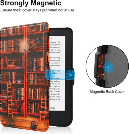 Slim Shell Hülle für 6 Zoll eReaders Tolino Shine 5/ Shine 4 & Kobo Clara, Premium Cover Auto Sleep/Wake-Library