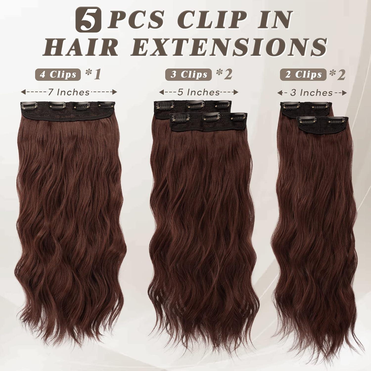 Clip in Haarverlängerungen Lange Wellige Synthetische Extensions