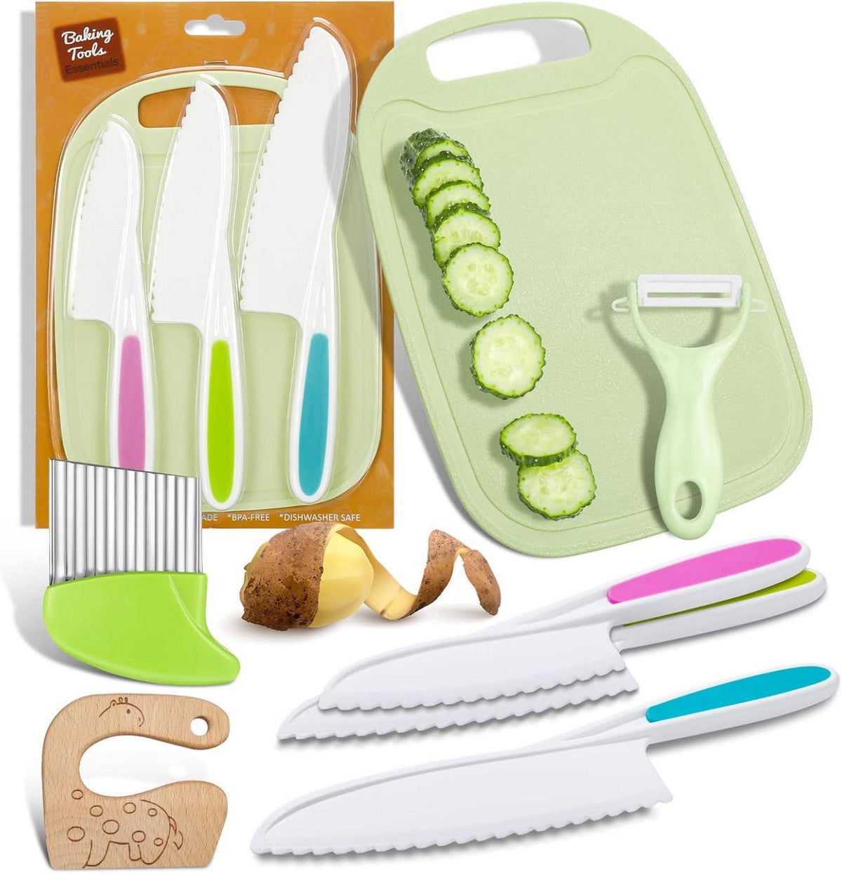 Kinderküchenmesser Set Montessori Messer 7-teilig Safe & Spaßig