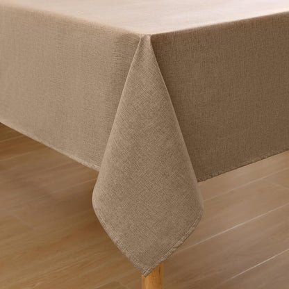 Abwaschbare Leinentischdecke mit Lotuseffekt, Hellbraun 140x220 cm