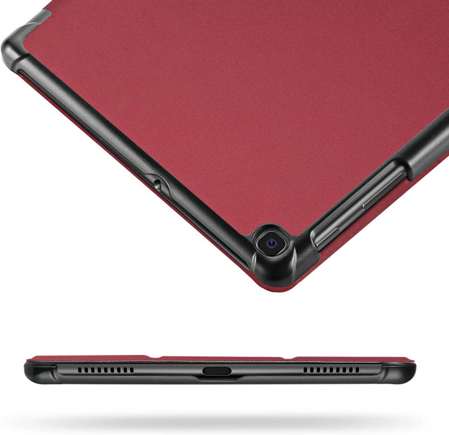 EasyAcc Samsung Galaxy Tab A 10.1 2019 T510 T515 Hülle - Slim PU Leder Standfunktion Rotwein