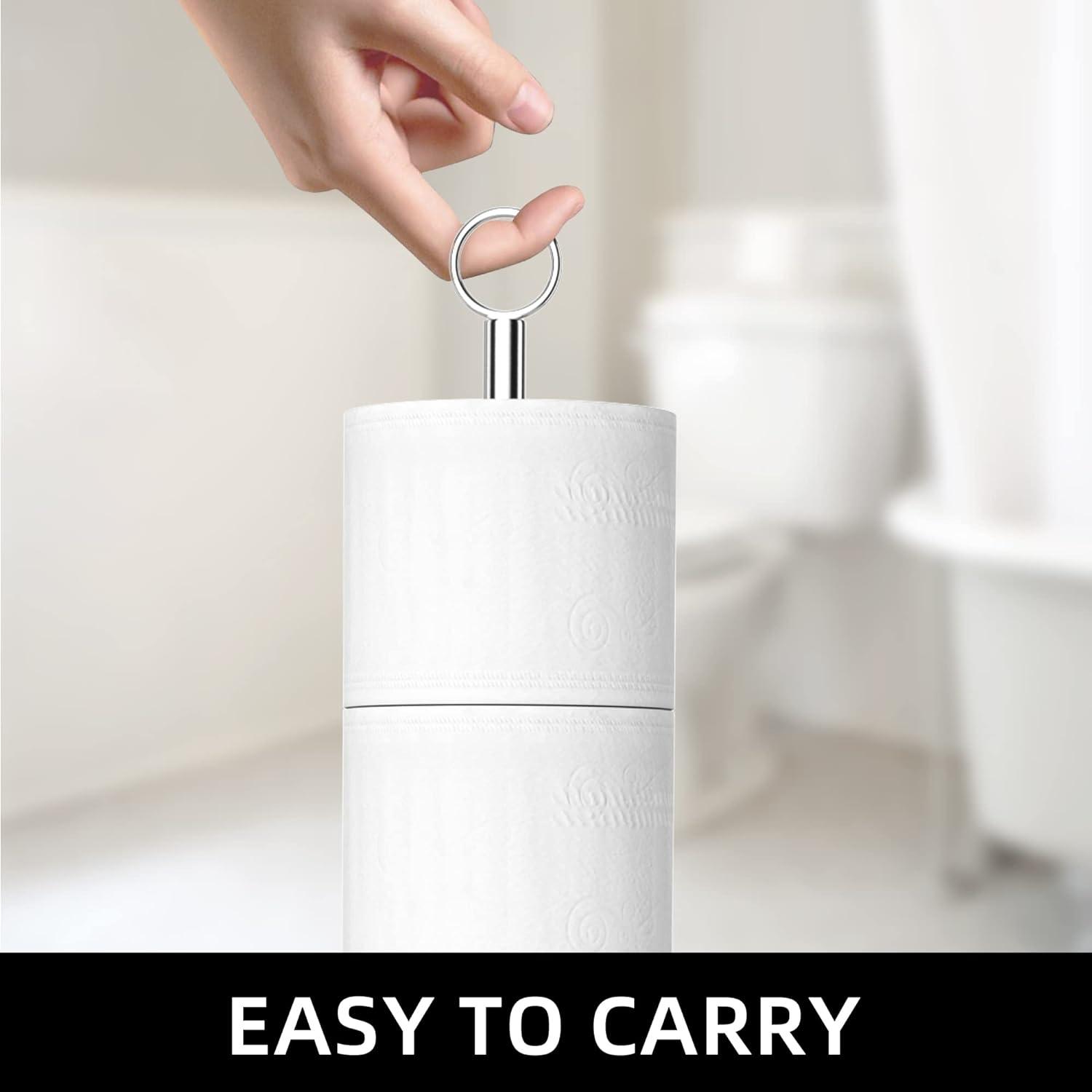 Toilettenpapierhalterständer mit Reservefunktion Edelstahl Silber