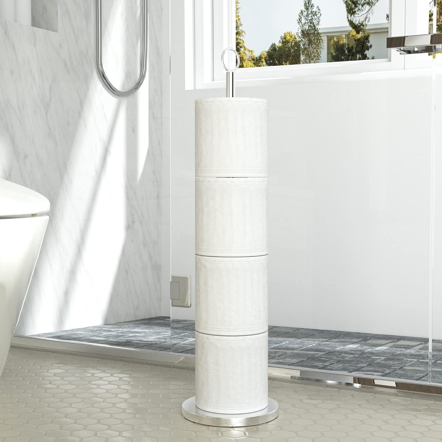 Toilettenpapierhalterständer Edelstahl freistehend 4 Rollen Silber