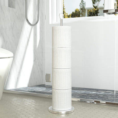 Toilettenpapierhalterständer Edelstahl freistehend 4 Rollen Silber
