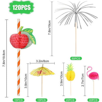 Cocktail Zubehör Set 120 Stück Cocktail Deko Schirmchen