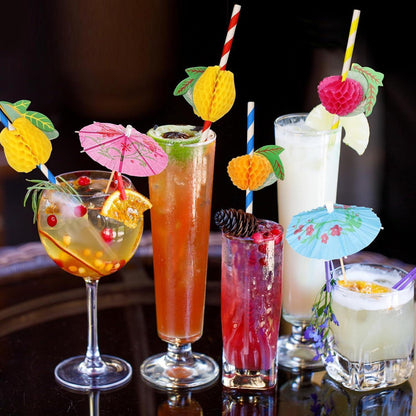 Cocktail Zubehör Set 120 Stück Cocktail Deko Schirmchen