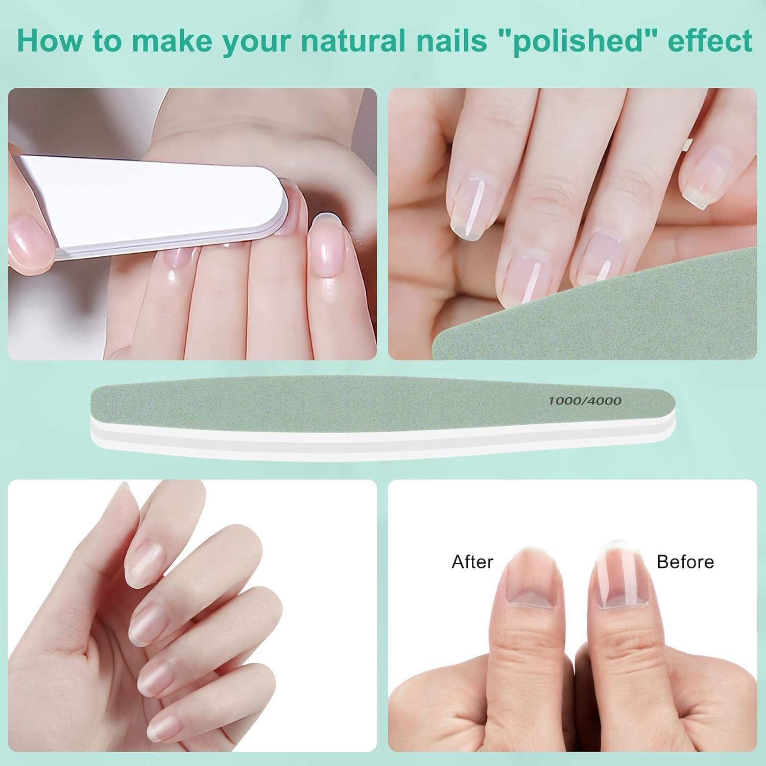 Nagelfeilen Set 12 Stück 1000/4000 Körnung Profi Polierfeile