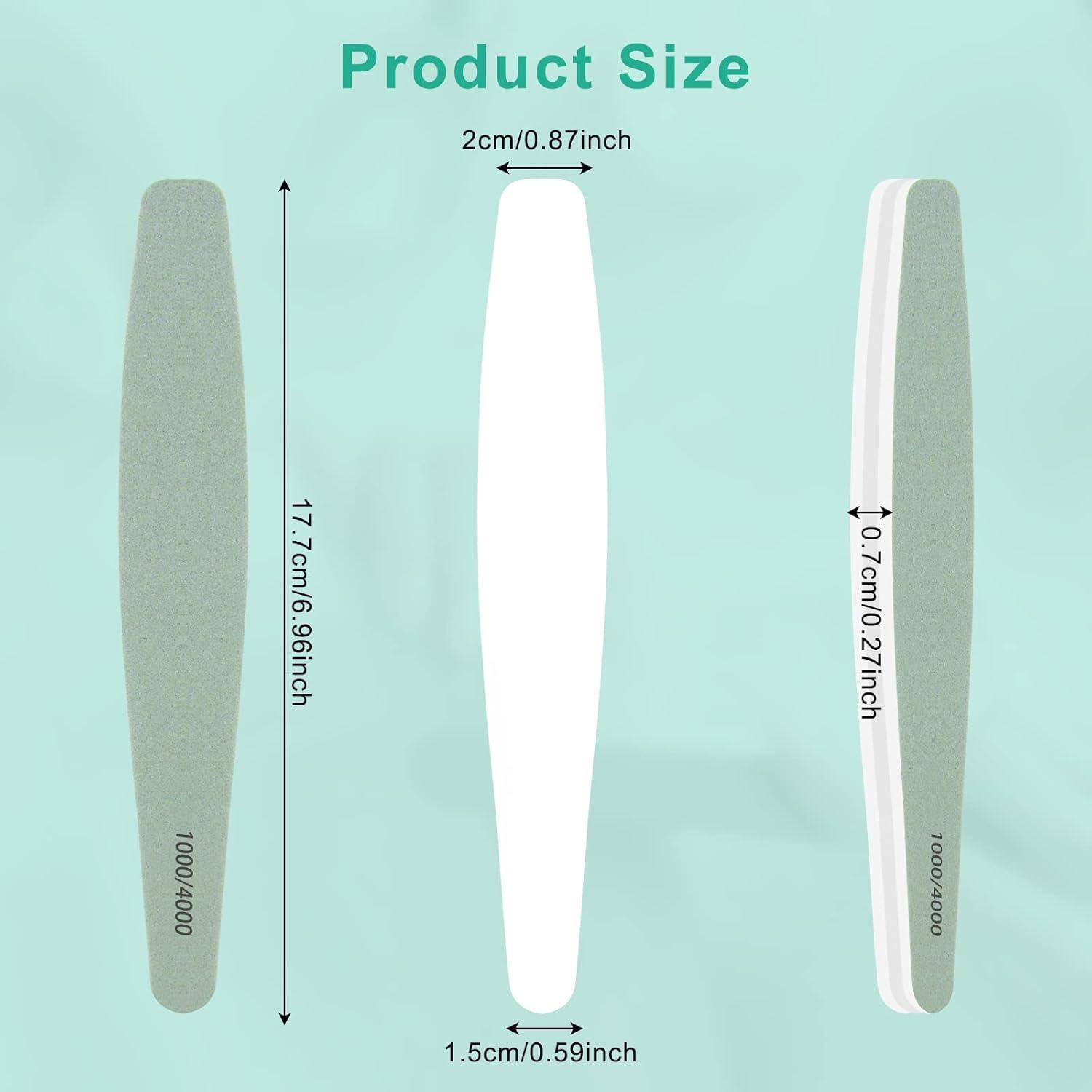 12er Set Nagelfeile 1000/4000 Körnung für Naturnägel - Profi
