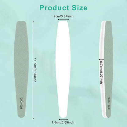 12er Set Nagelfeile 1000/4000 Körnung für Naturnägel - Profi