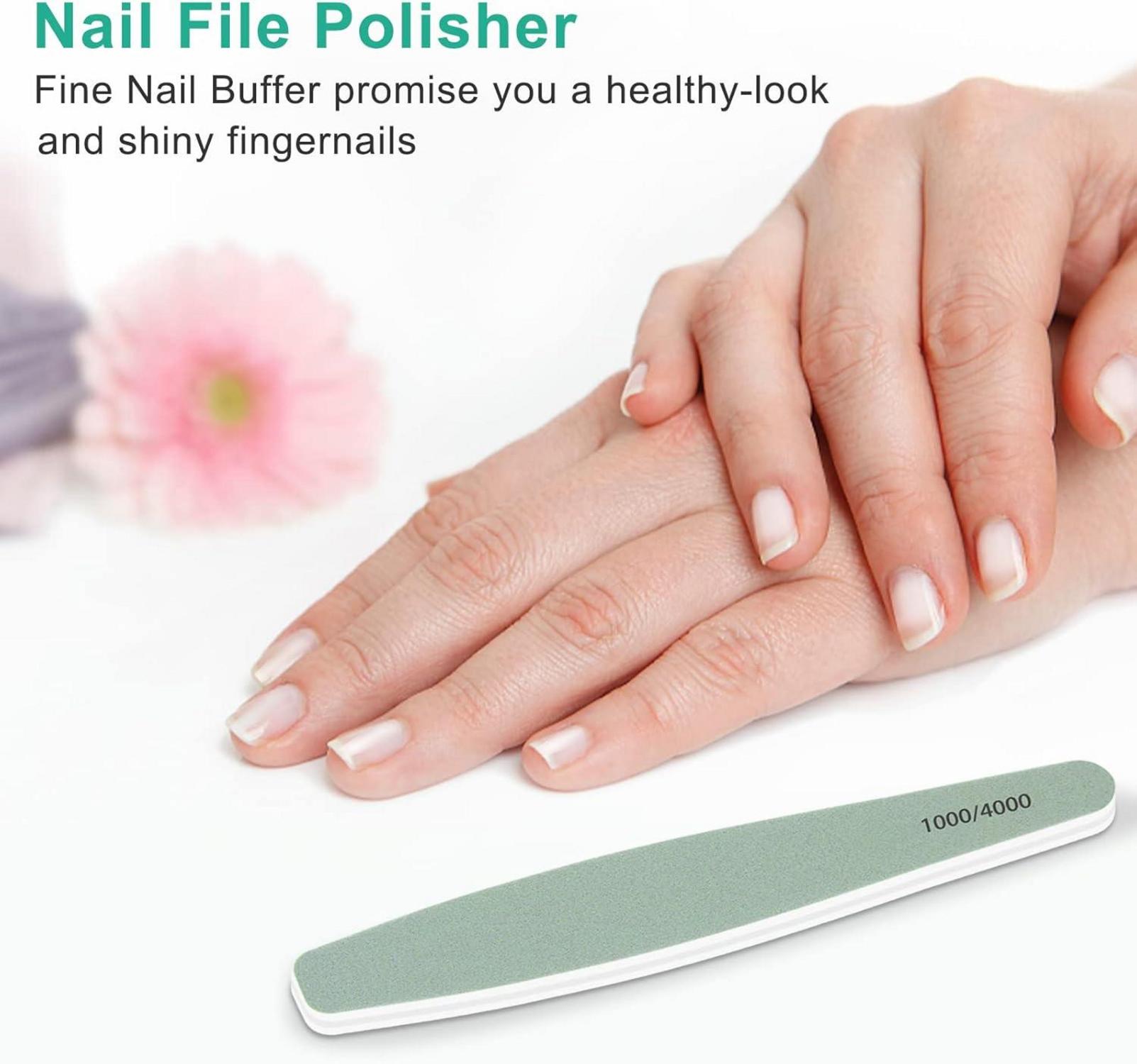 Nagelfeile 12 Stück 1000/4000 Körnung Doppelseitig Polierfeile Naturnägel
