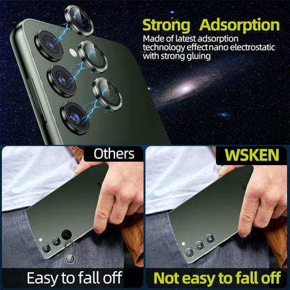 Kameraschutz für Samsung Galaxy S23 S23 Plus, Kratzfestes gehärtetes Glas, Metallring, Grün