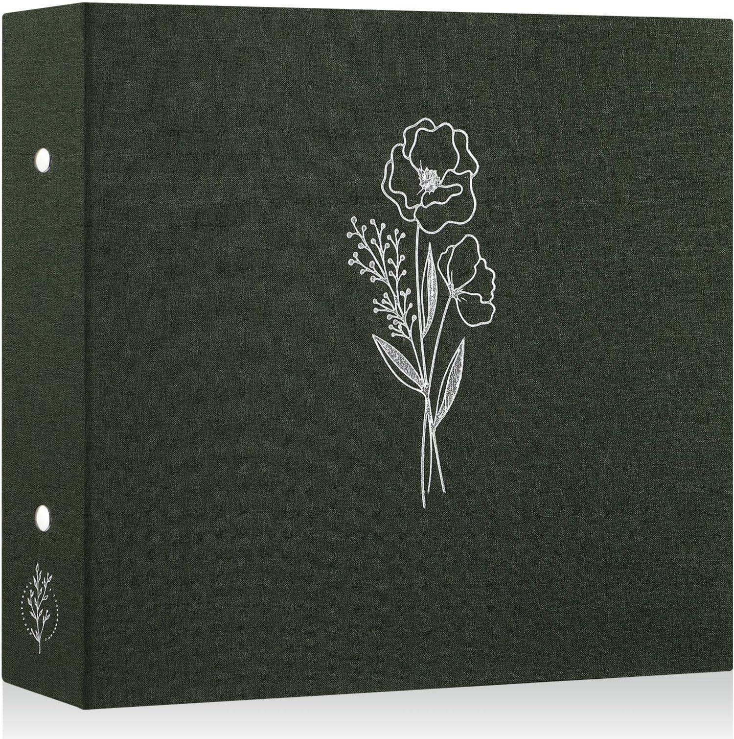 Fotoalbum 30x30 cm Leinen Fotobuch Ringbuch Einsteckalbum