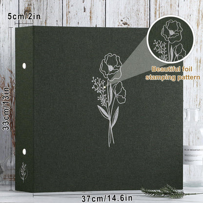 Fotoalbum 30x30 cm Leinen Fotobuch 3 Ringbuch Einstecken