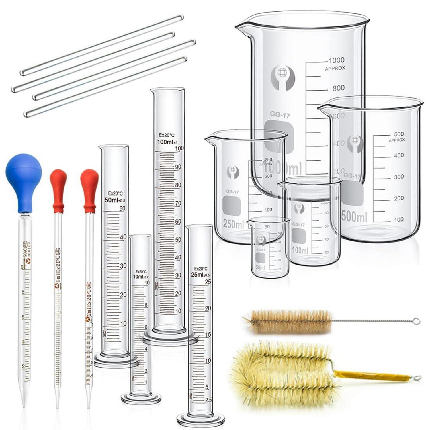 Becherglas Set Zylinder Pipetten 5 Stk. Graduierte Messzylinder 4