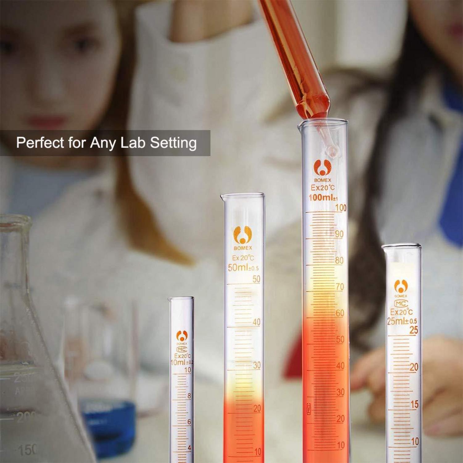Becherglas Zylinder Pipetten Set 5 Stück Graduiert 4 Glasmesszylinder