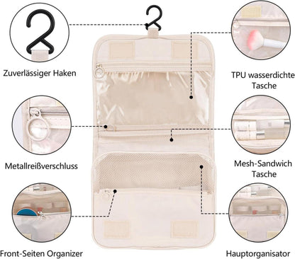 Kulturtasche zum Aufhängen, Faltbare Waschtasche, Reise Kulturbeutel