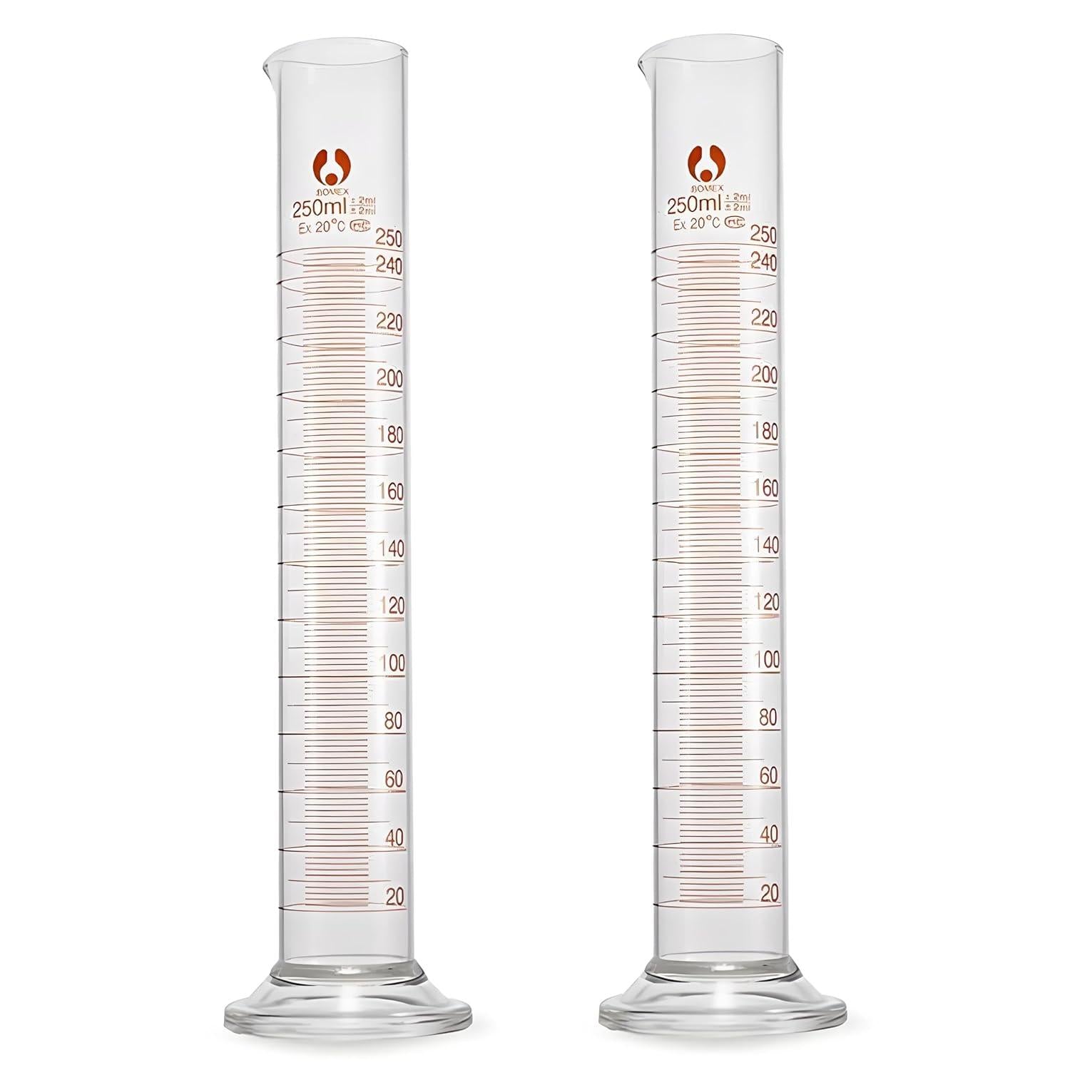 Messzylinder Glas 250ml Borosilikatglas Graduiertes Laborzylinder