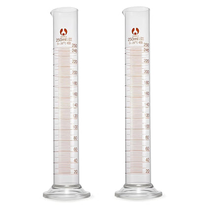 Messzylinder Glas 250ml Borosilikatglas Graduiertes Laborzylinder