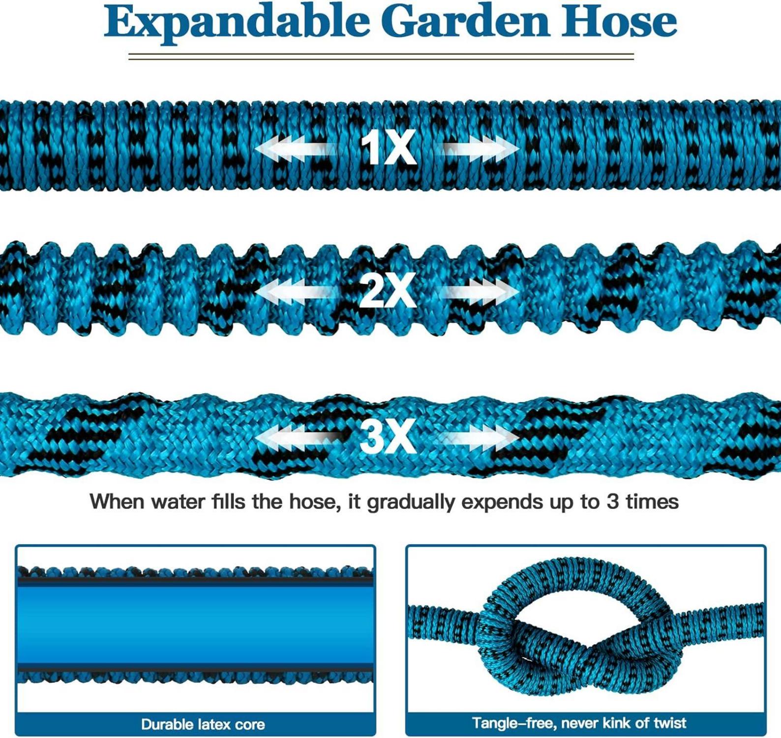 Flexibler Gartenschlauch 15m mit Messinganschluss & 10