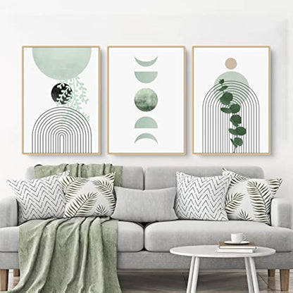 3-teiliges Bohemian Poster Set Grüne Pflanze Wandbilder 30x40cm