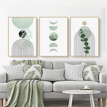 3-teiliges Bohemian Poster Set Grün Pflanze Wandbilder, Wohnzimmer