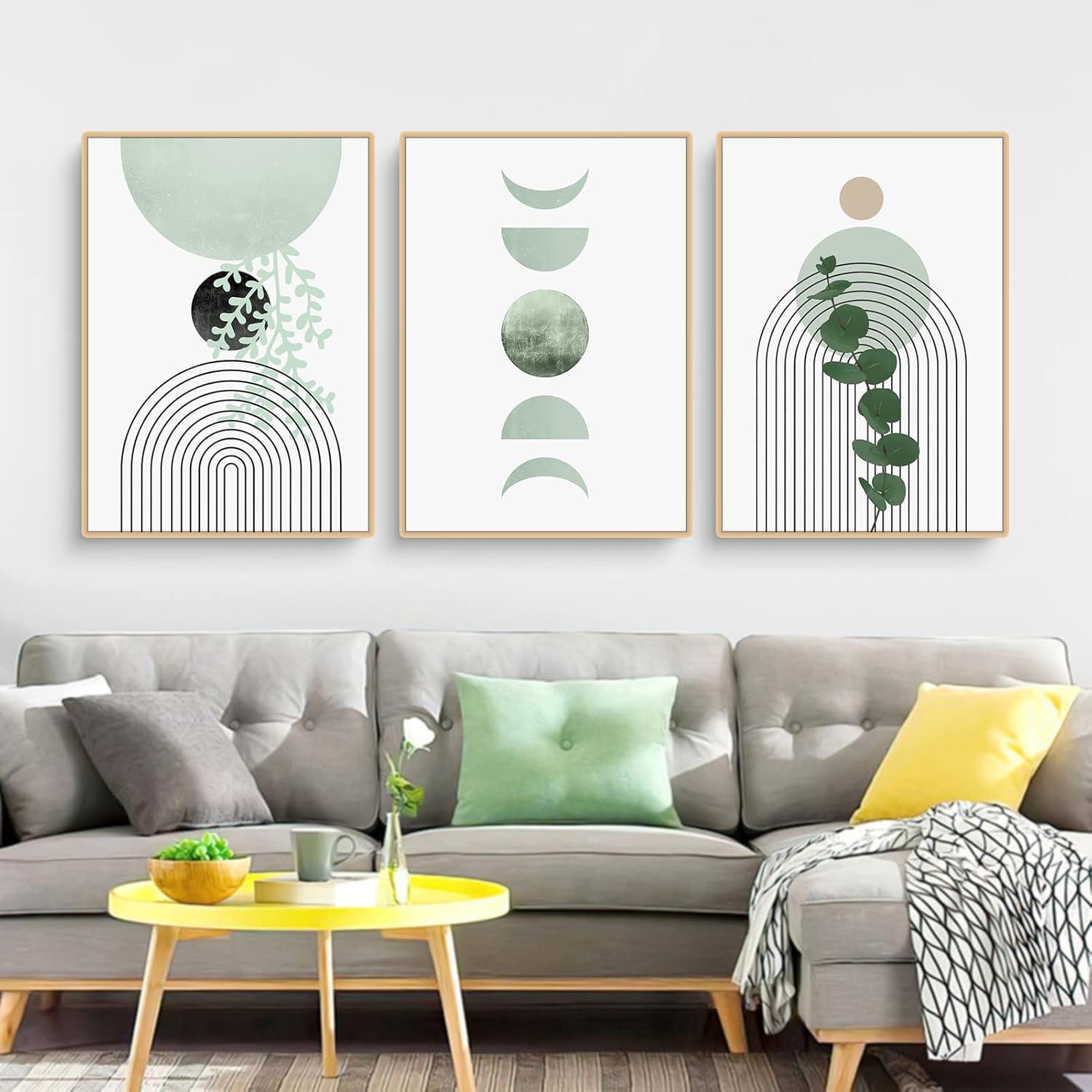 3-teiliges Bohemian Poster Set Aesthetic Grüne Pflanze Moderne
